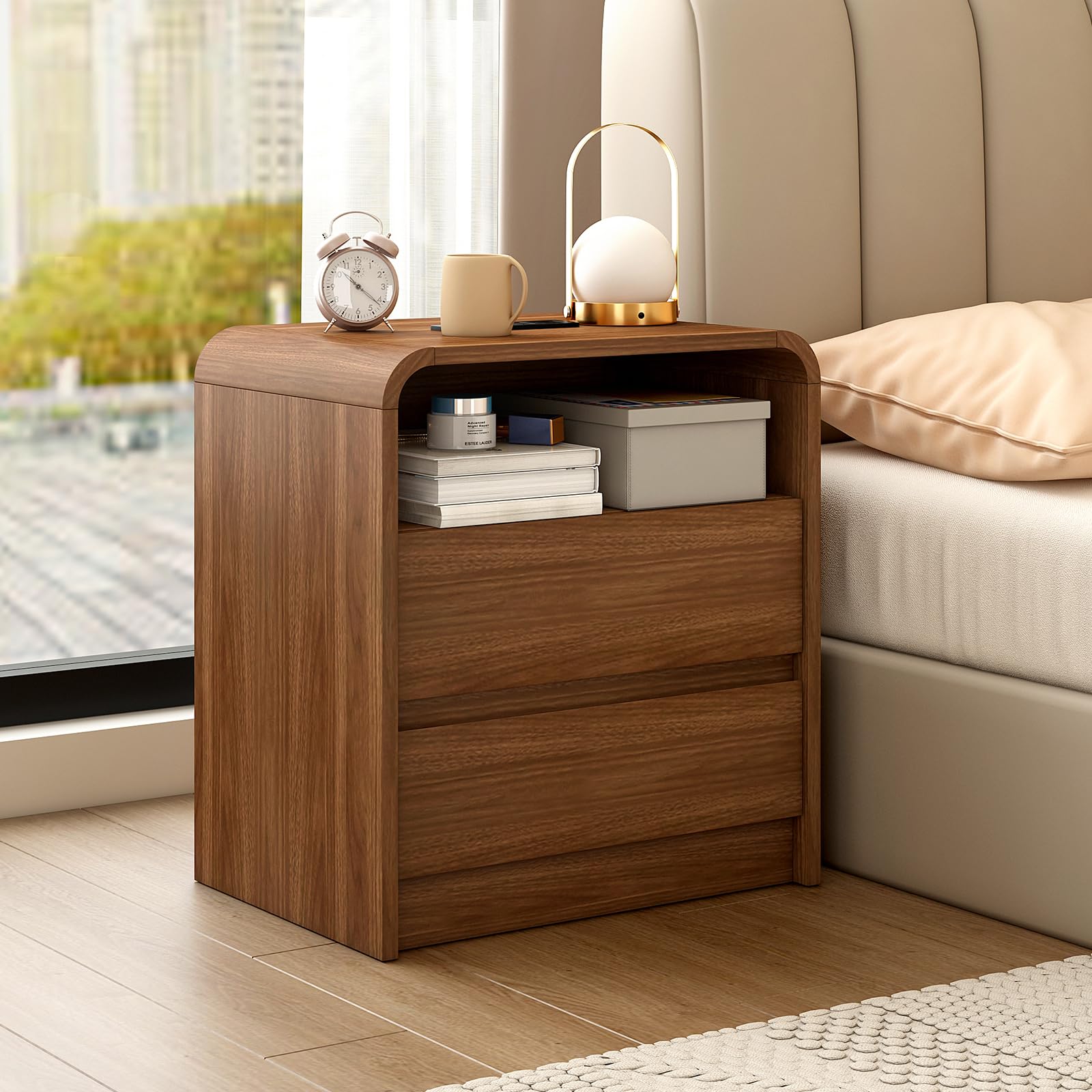 Modern Nightstand with Charging Station
