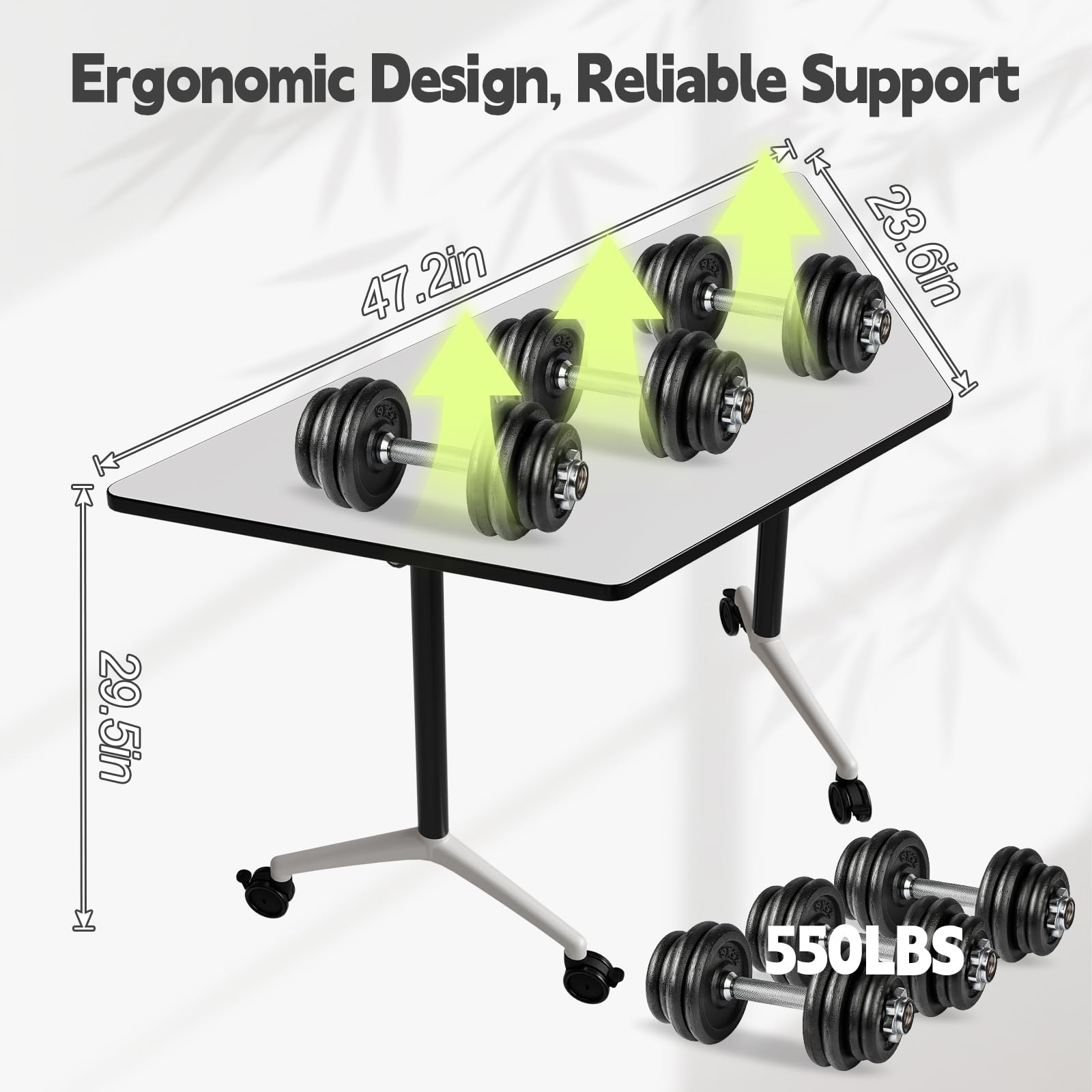 Folding Conference Table with Wheels - Trapezoid Training Table