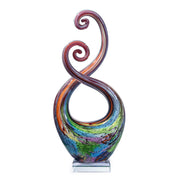 Hand Blown Art Glass Sculpture with Base