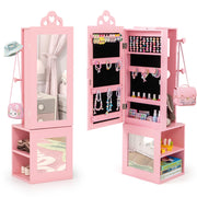 Kids Jewelry Cabinet Armoire with Full Length Mirror