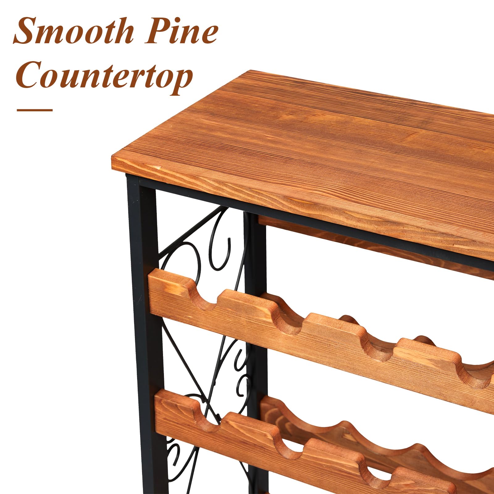 48 Bottle Wine Rack with Wood Top