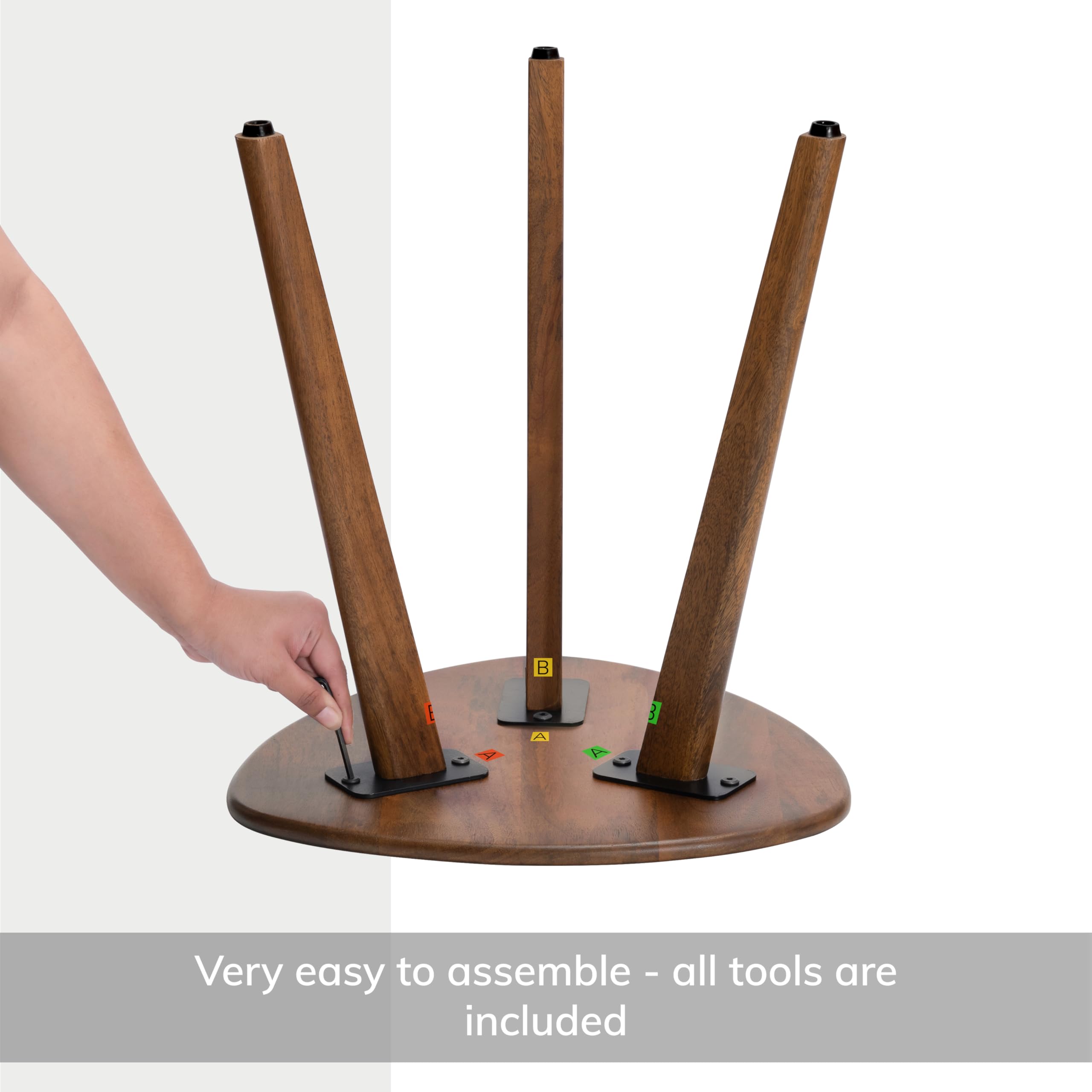 Tri Pin Side Table - Handmade Mango Wood End Table