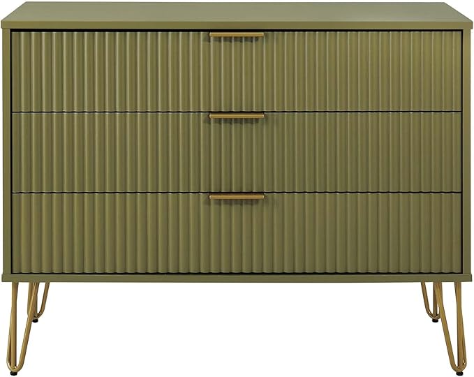 3-Drawer Dresser with Ribbed Front