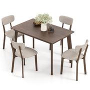 5-Piece Dining Table Set with Padded Chairs