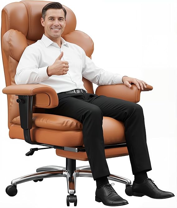 Ergonomic Executive Office Chair with Footrest