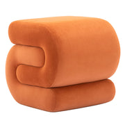 Velvet S-Shaped Vanity Stool Ottoman Footrest
