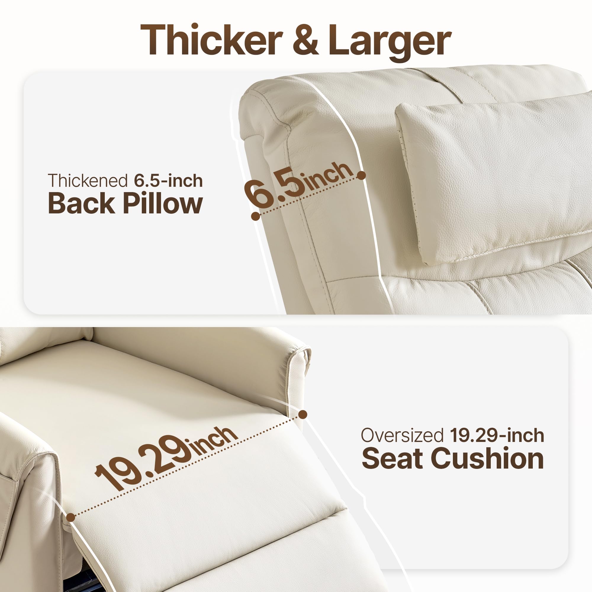 Leather Recliner Chair with Adjustable Headrest