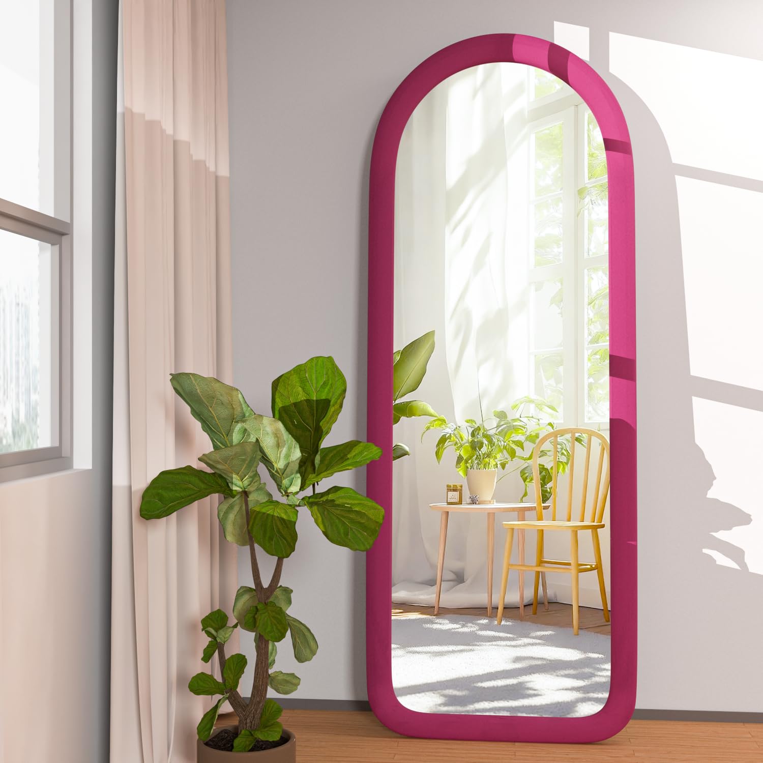 Arched Full Length Floor Mirror with Stand