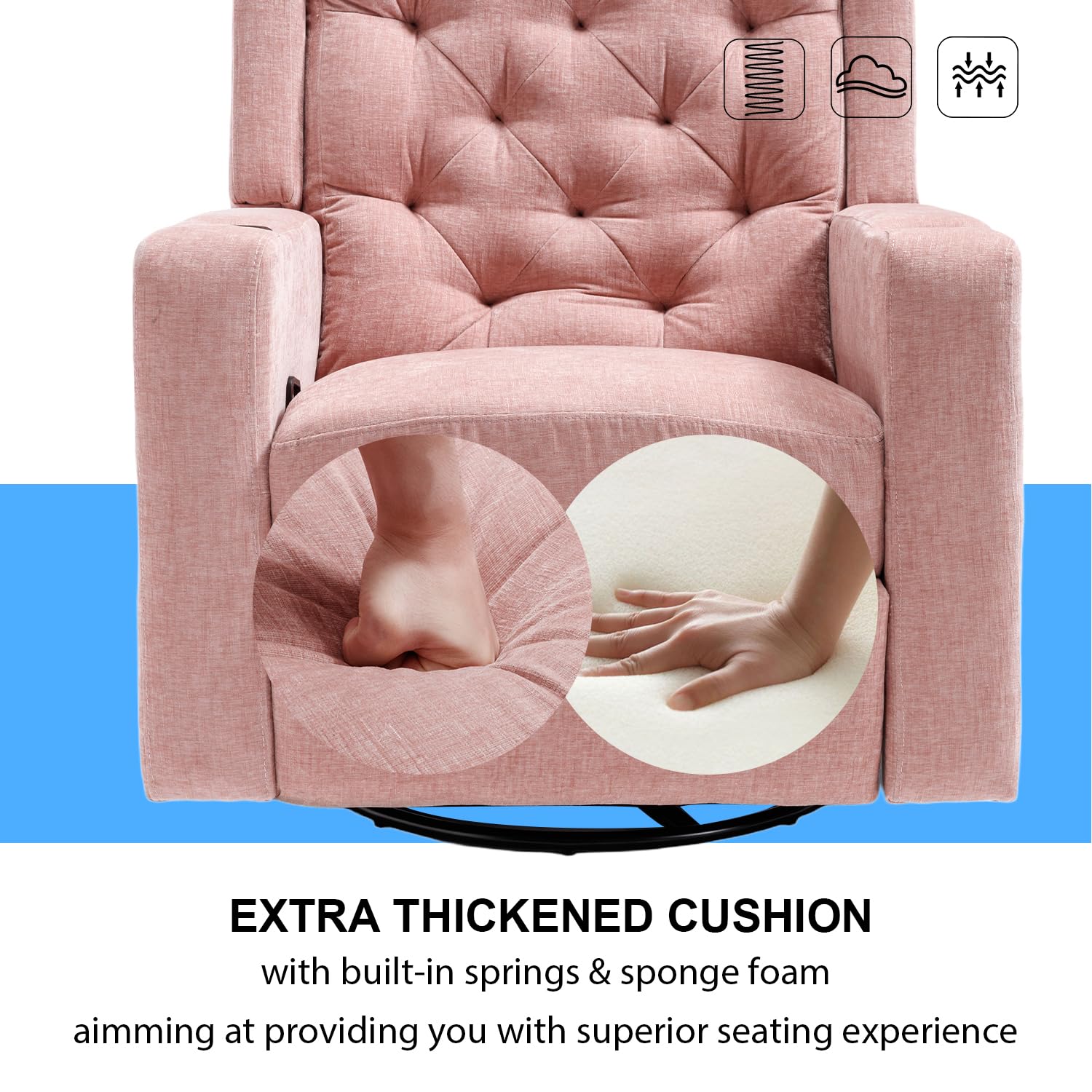 Oversized Massage Swivel Rocker Recliner
