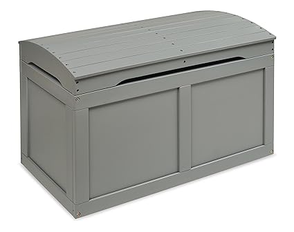Barrel-Top Wooden Toy Chest with Safety Hinge