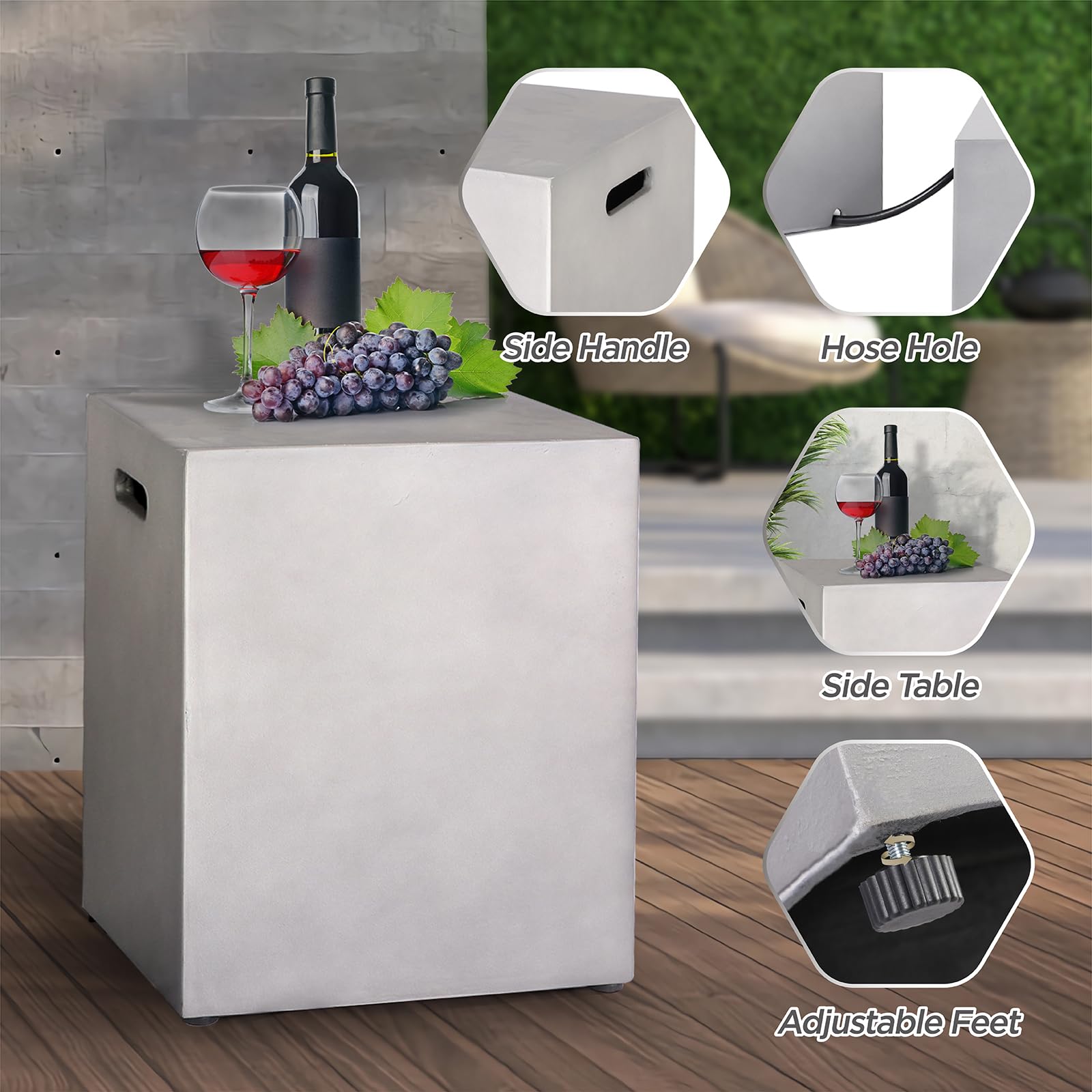 Rectangular Concrete Fire Pit Table