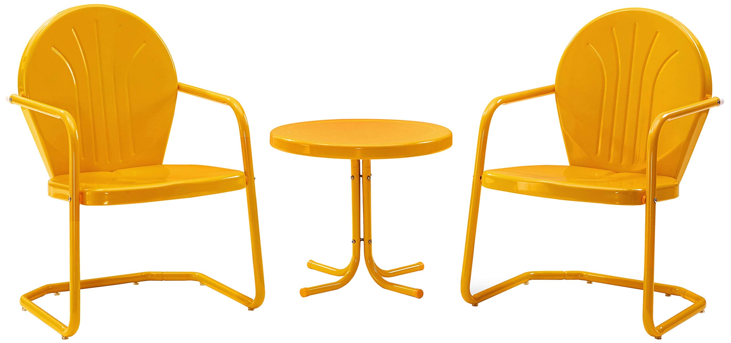 3-Piece Metal Outdoor Bistro Set with Chairs and Side Table