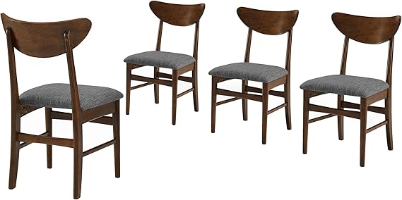 Landon Mid Century Modern Wood Dining Chairs Set of 4