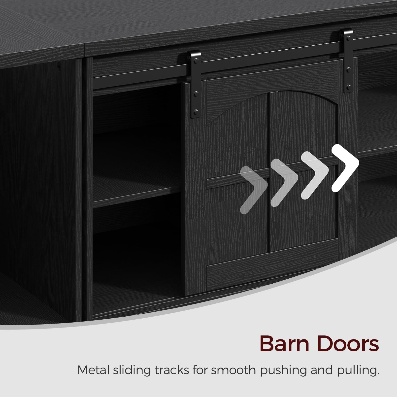 Farmhouse TV Stand for 85 Inch TV with Charging Station