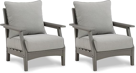 Outdoor Patio Sofa with All-Weather Cushion and 2 Throw Pillows