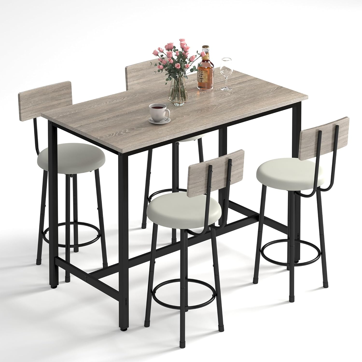8-Tier Etagere Bookshelf with Metal Frame