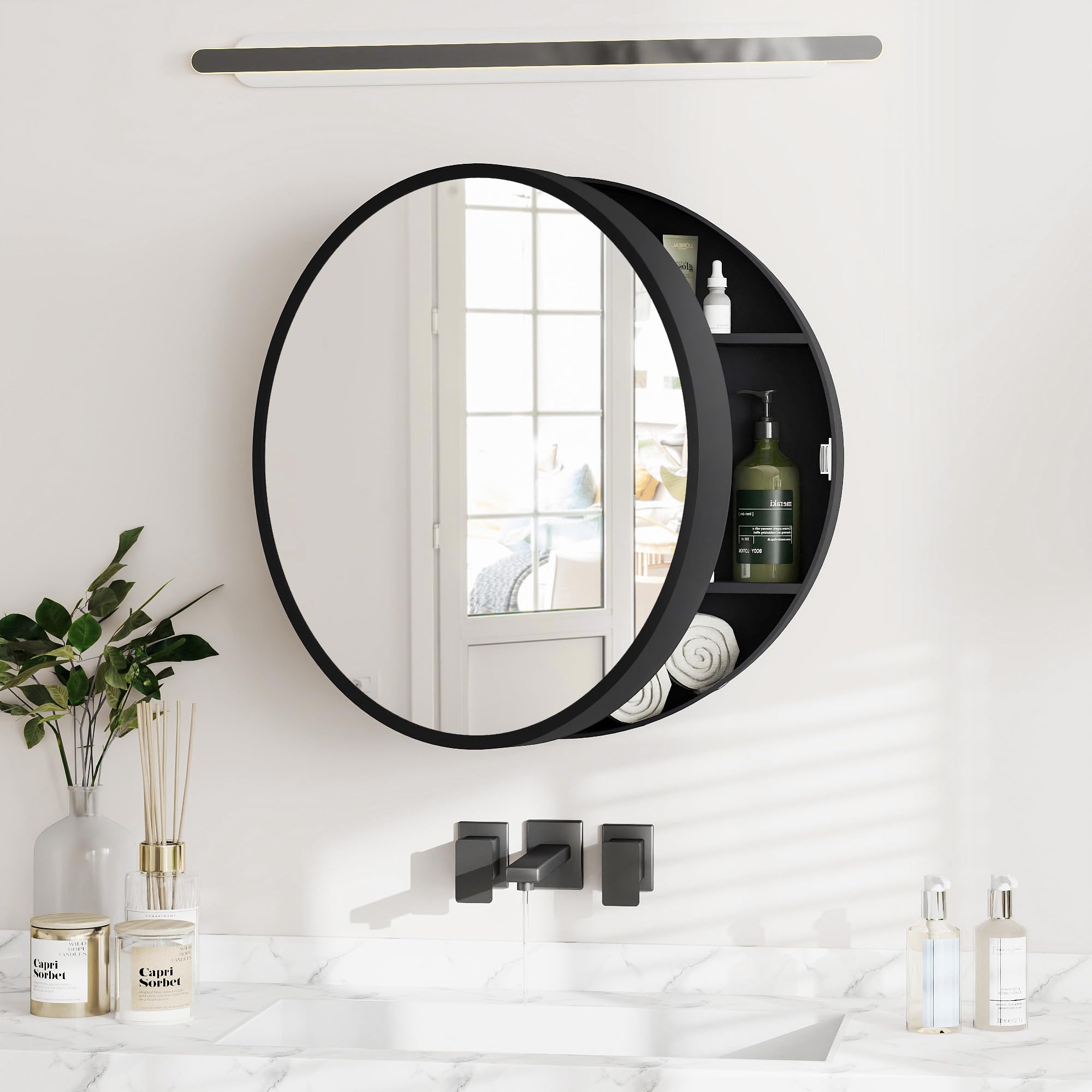 20" Round Medicine Cabinet with Mirror