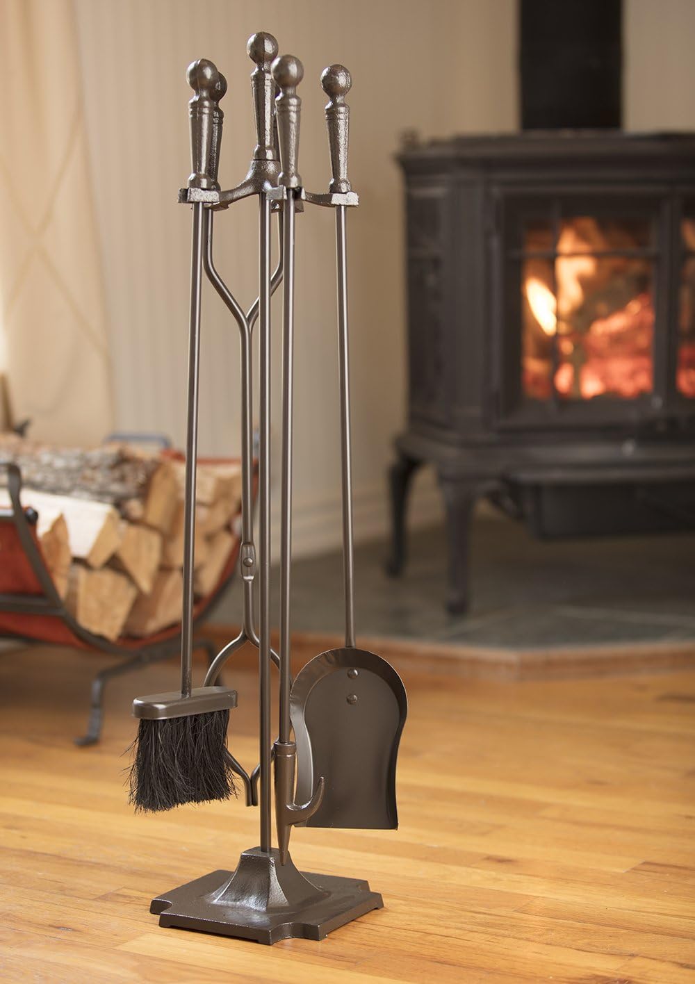 5-Piece Bronze Fireplace Tool Set