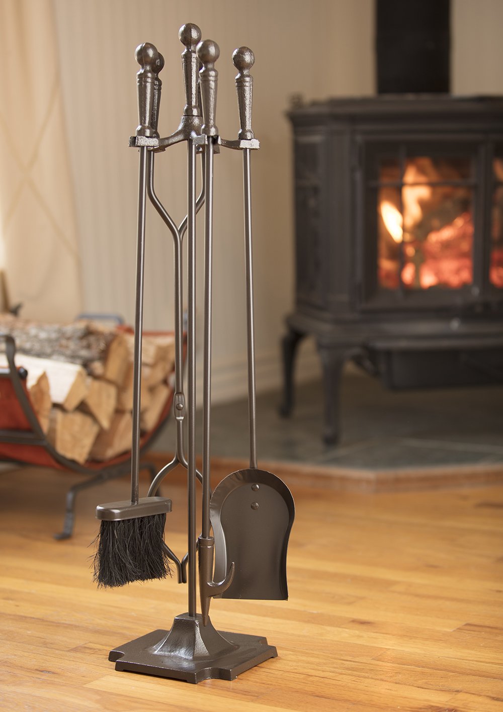 5-Piece Bronze Fireplace Tool Set