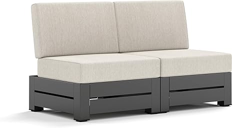 SUNSHINE VALLEY Upgraded 6-Piece Metal Patio Furniture Set with 5.9" Thick Cushion, Outdoor Sectional Furniture Conversation Set with Coffee Table & Side Table, Patio Modular L Shape Sofa for Backyard