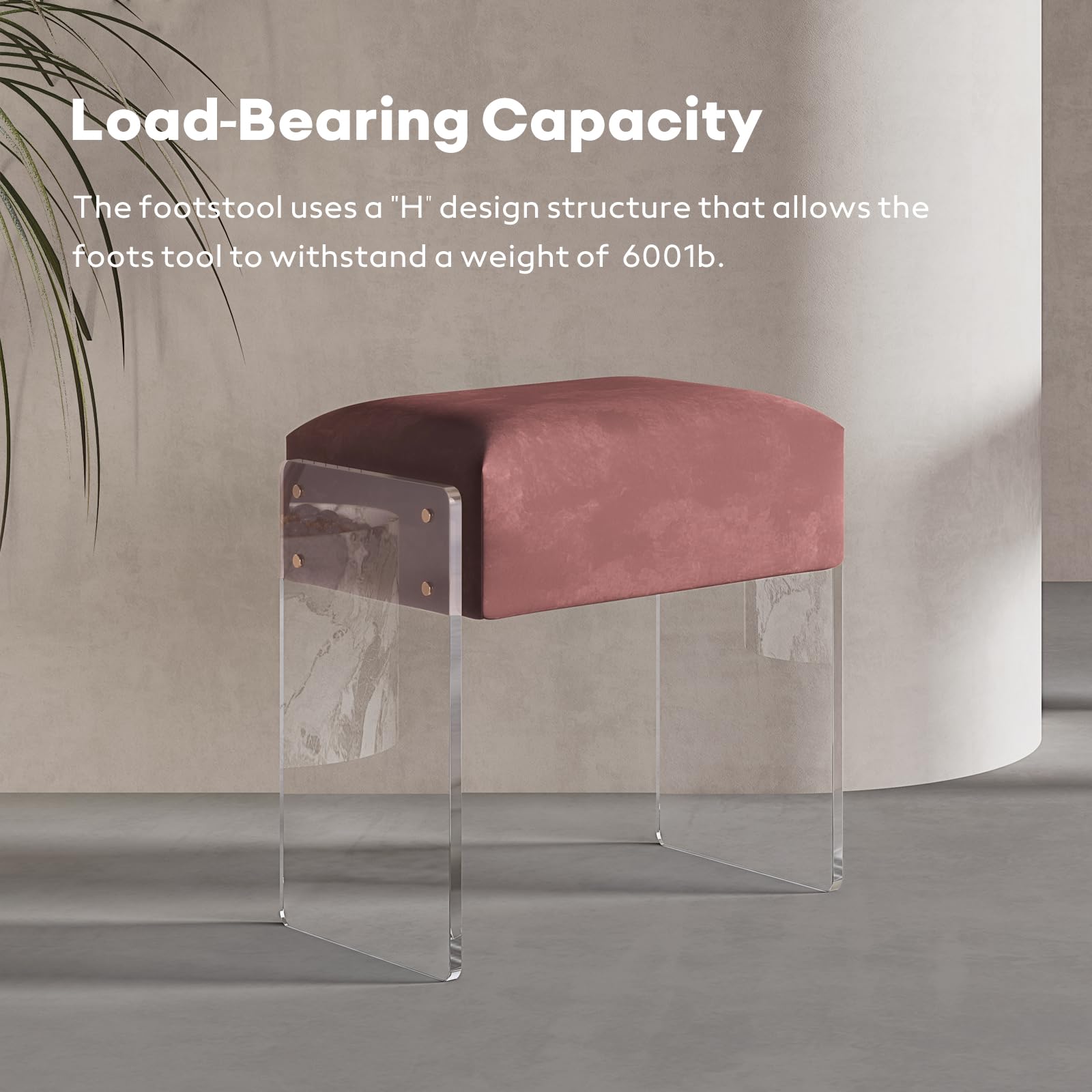 Vanity Stool Chair with Acrylic Legs