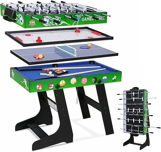 4-in-1 Multi Game Table with Foosball, Pool, Hockey, and Ping Pong