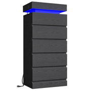 54" Tall 5 Drawer Dresser with LED Light and Power Outlet