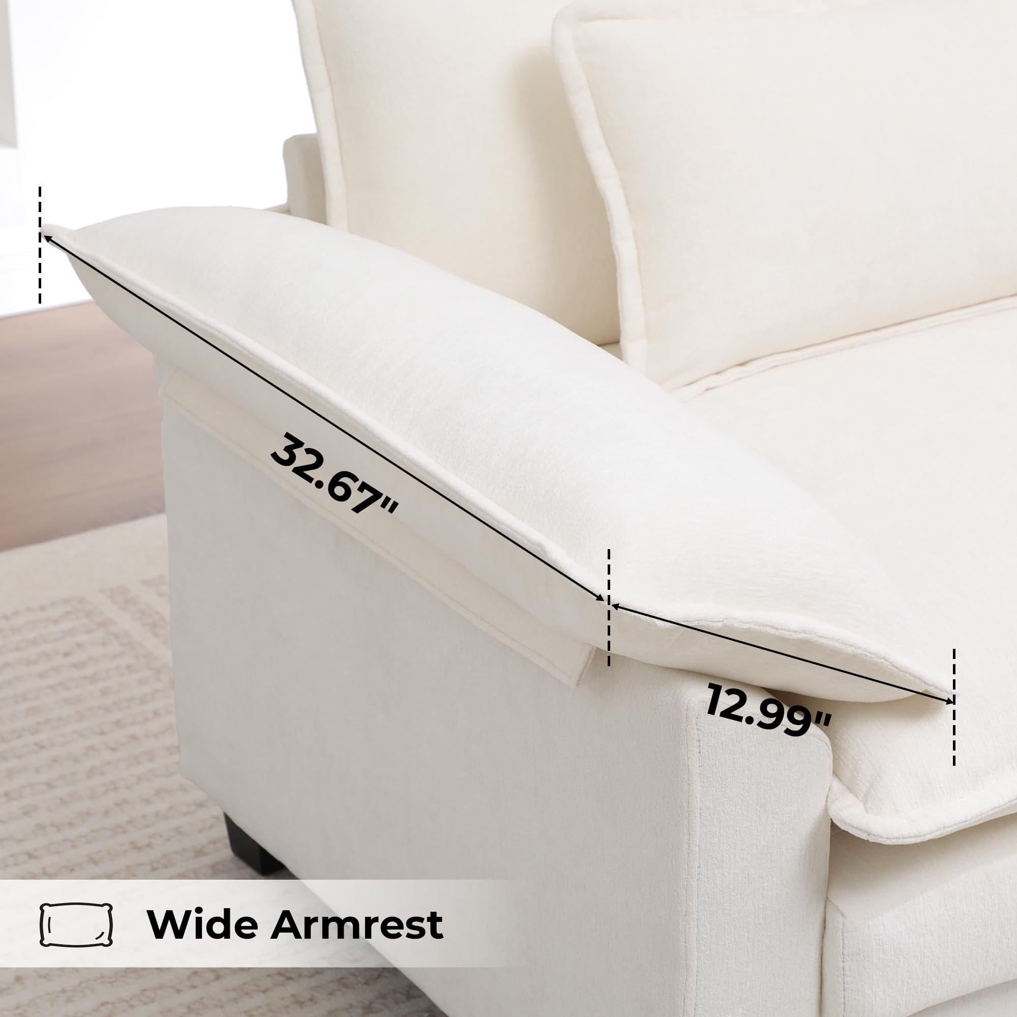 Oversized Chenille Accent Chair with Deep Seat