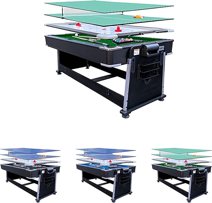 7-Foot 3-in-1 Multi-Game Swivel Table