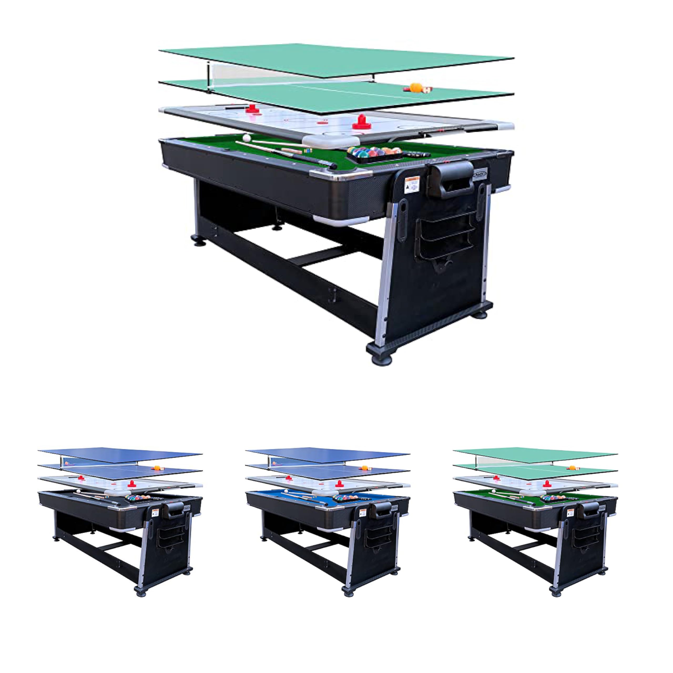 7-Foot 3-in-1 Multi-Game Swivel Table