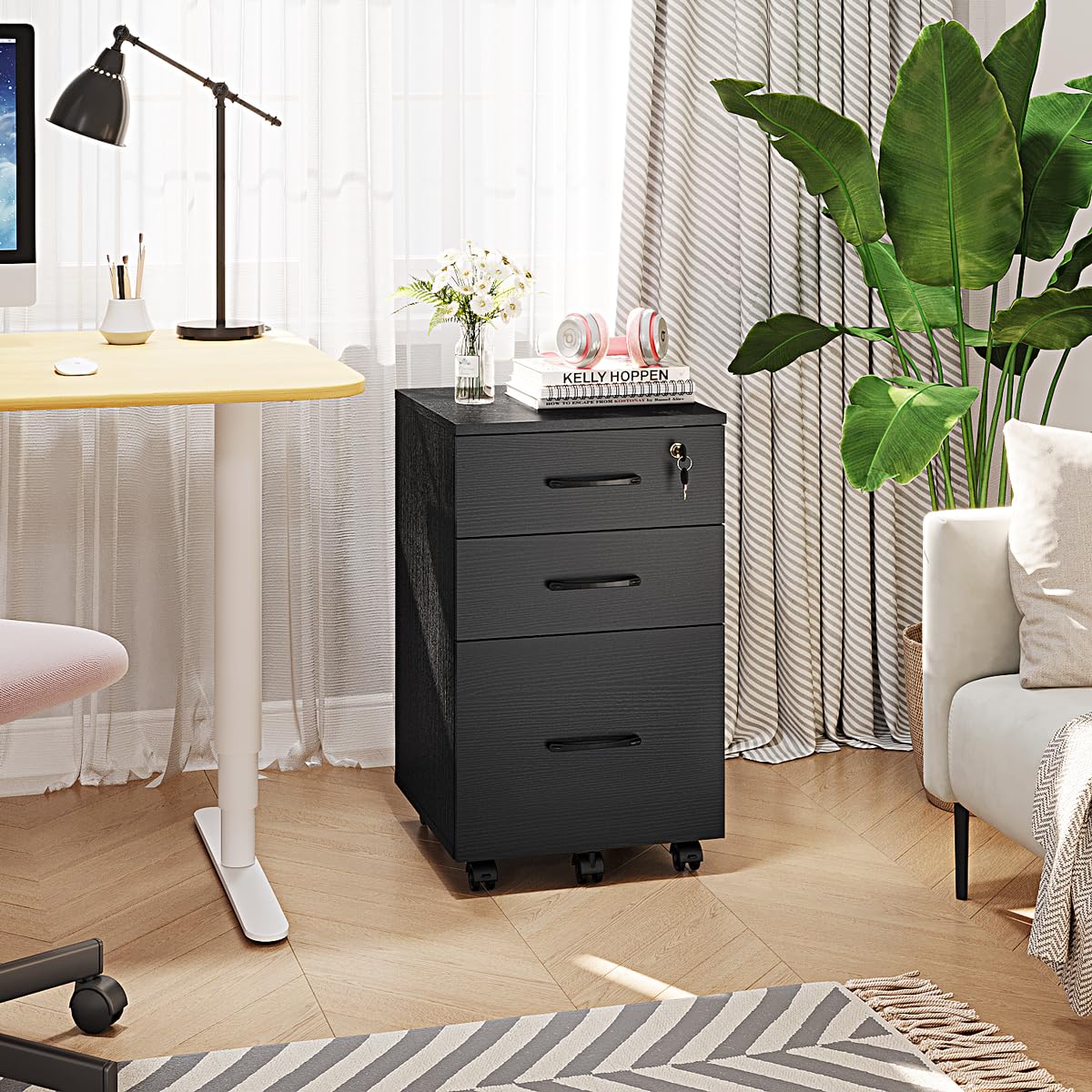 3 Drawer Mobile File Cabinet with Wheels