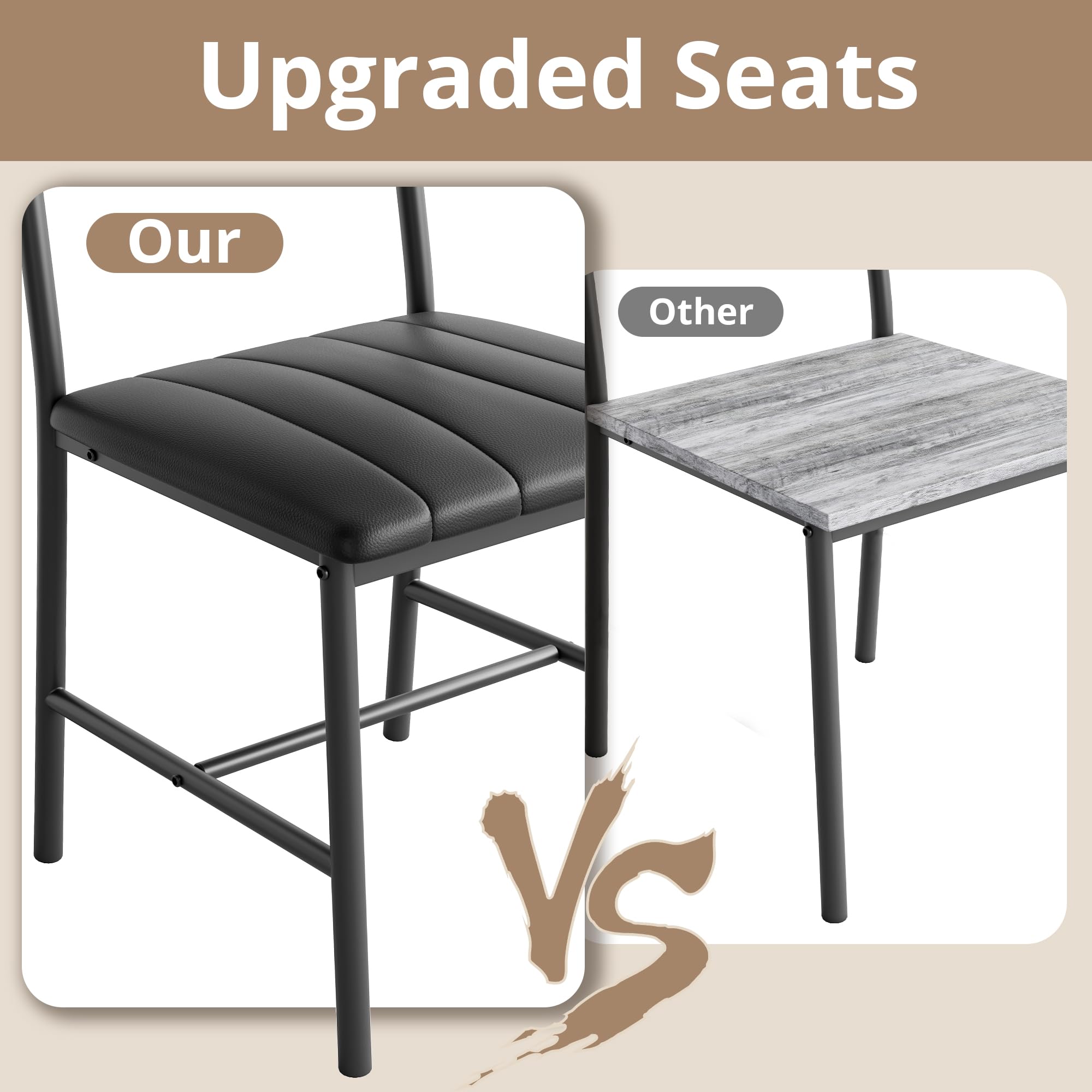4-Piece Dining Table Set with Upholstered Bench