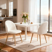 Velvet Dining Chairs Set of 2 - Mid-Century Modern Upholstered Kitchen Chairs