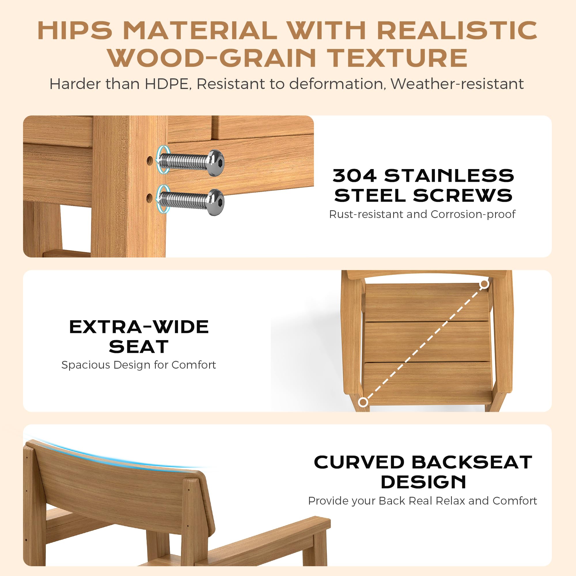 7 Piece Outdoor Patio Dining Set with Umbrella Hole