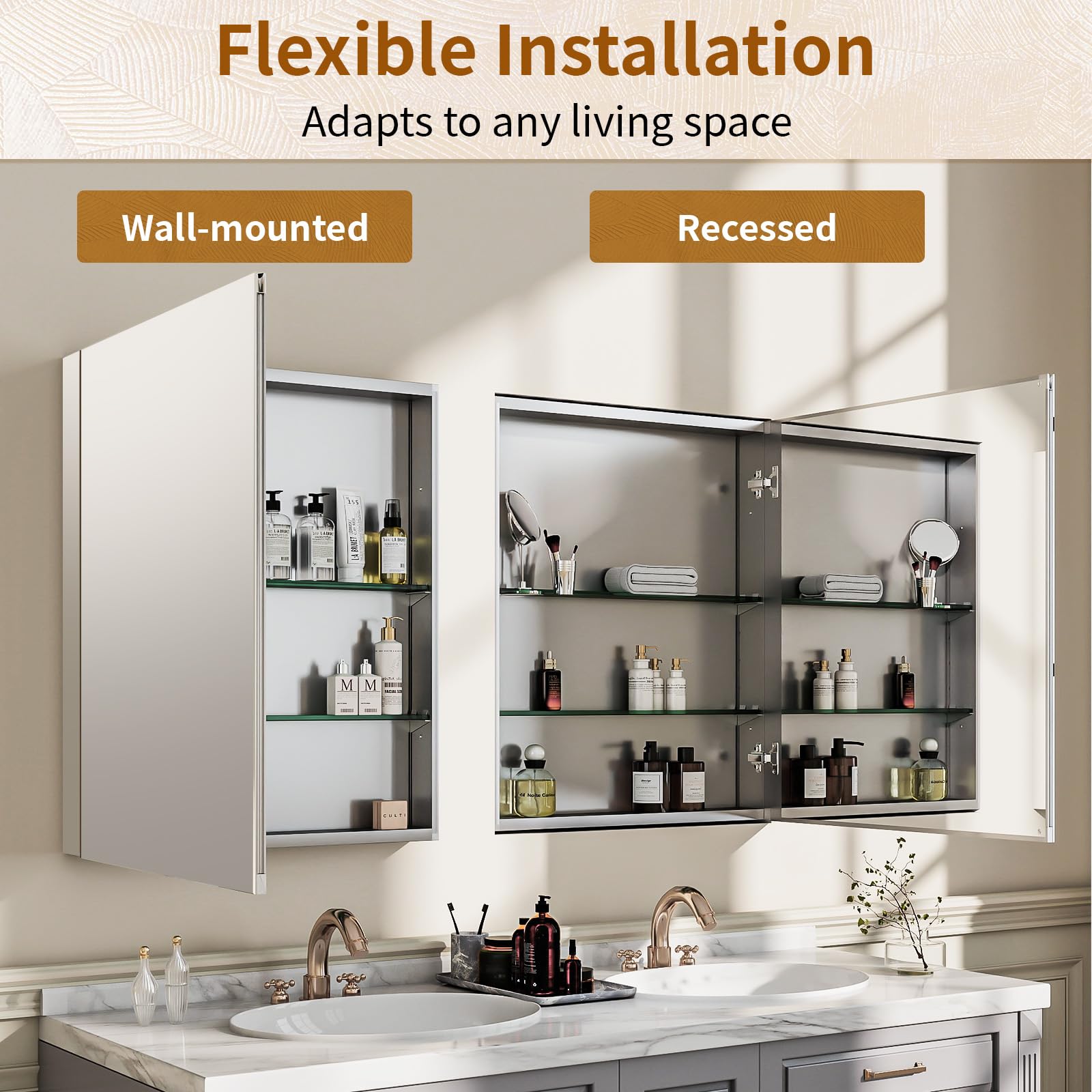 Bathroom Medicine Cabinet Mirror with Storage 20x24 Inch