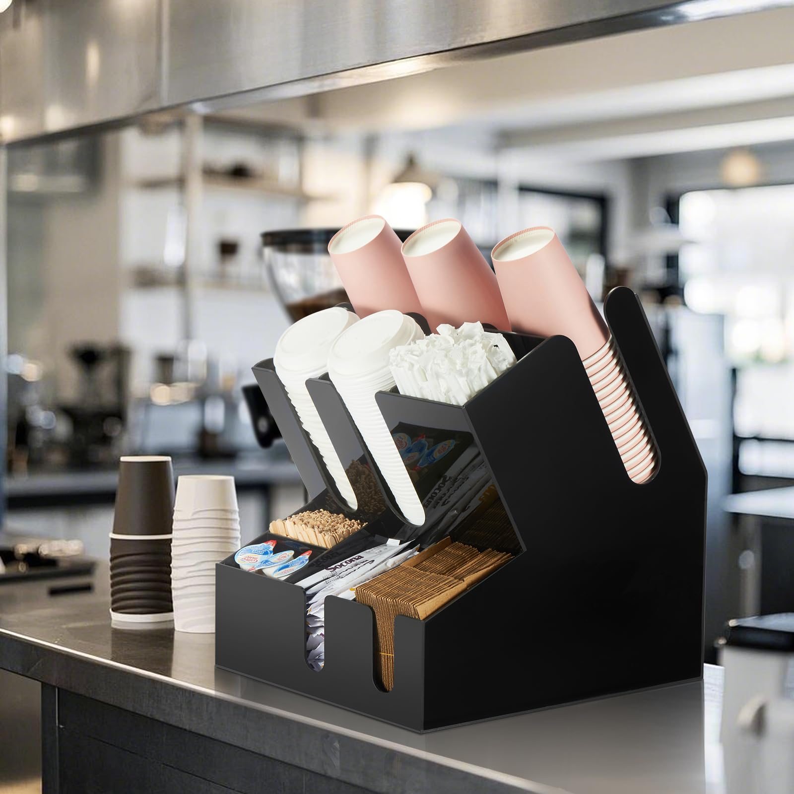 10-Compartment Coffee Condiment Organizer