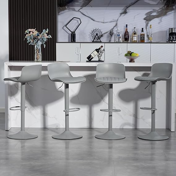 Modern Swivel Bar Stools with Adjustable Height - Set of 4