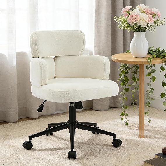 Modern Upholstered Office Chair with Wheels