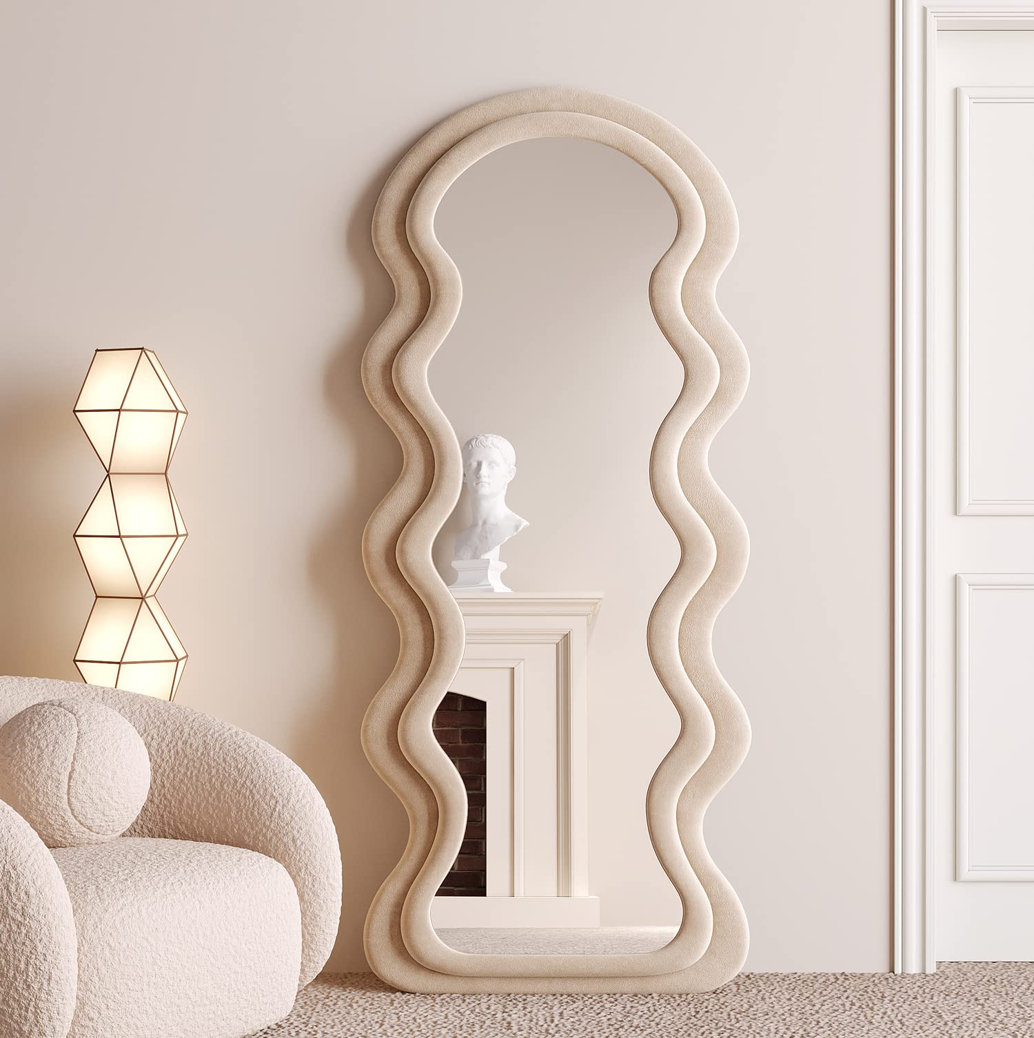 63x24 Irregular Wavy Mirror Wall Mount