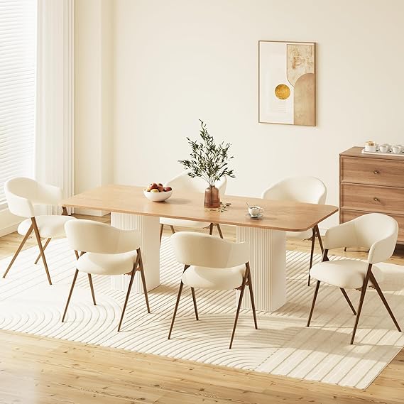 Dining Chairs Set of 4 Modern Fabric Upholstered with Open Back