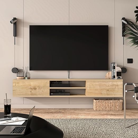 Floating TV Stand 70 Inch Wall Mounted Entertainment Center