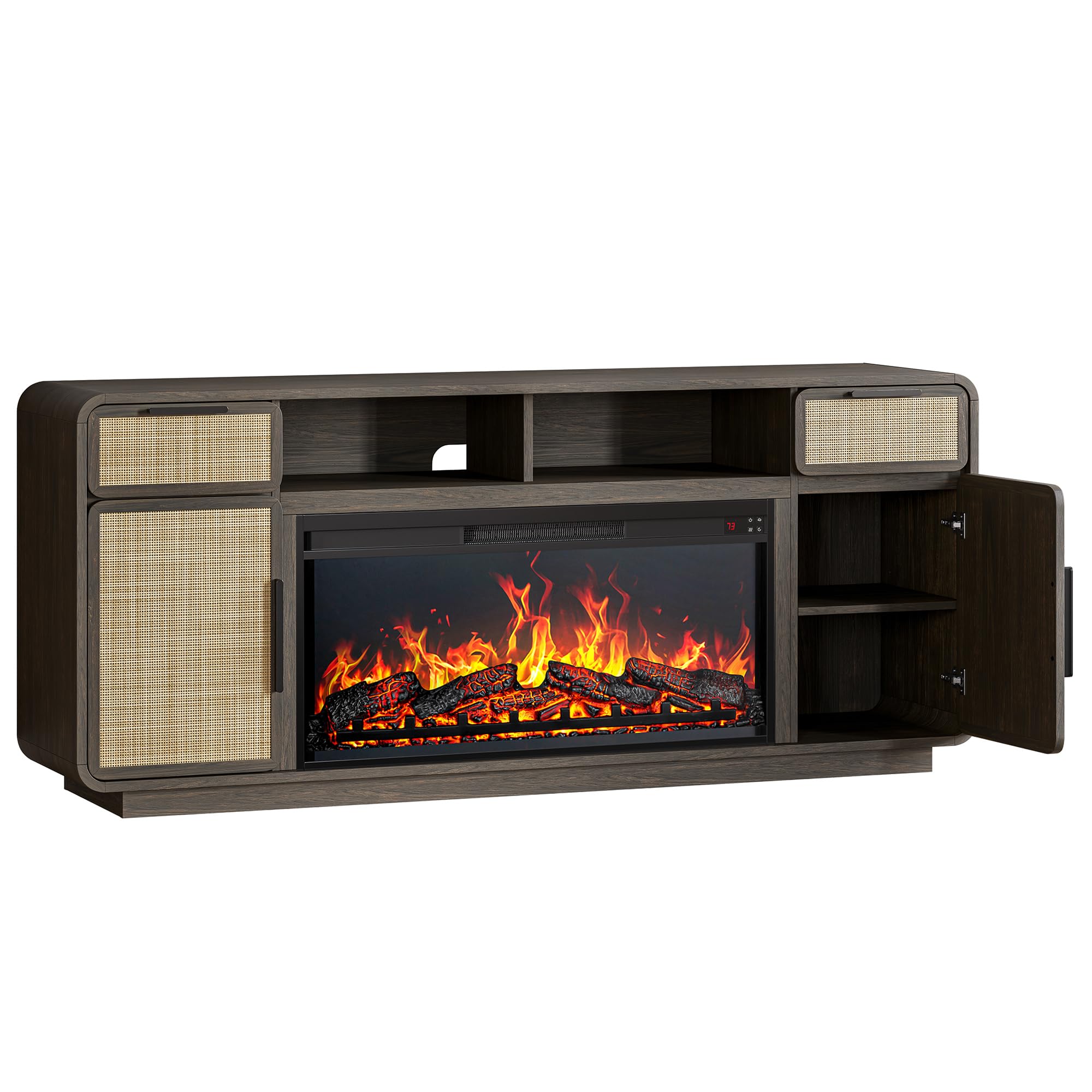 68" Fireplace TV Stand with Electric Heater