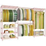 Freestanding Closet Organizer with Adjustable Rods