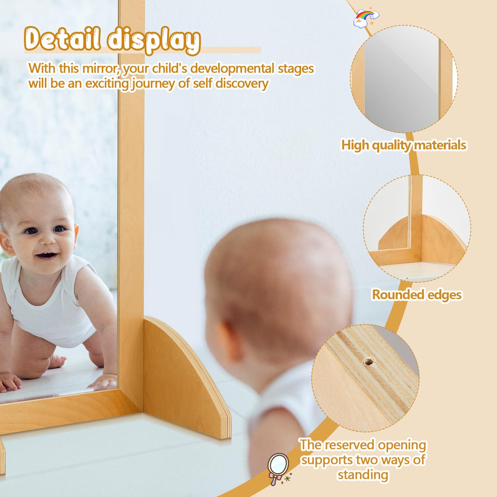 Double Sided Toddler Montessori Mirror
