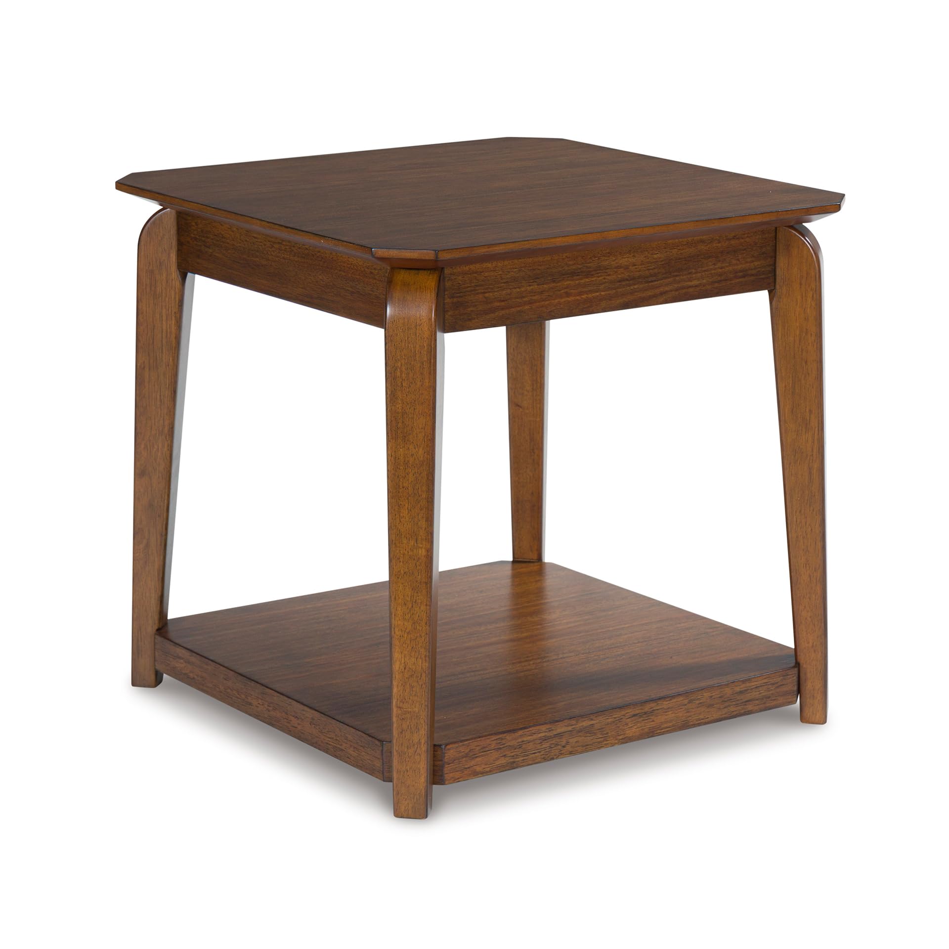 Mid-Century Modern End Table with Lower Shelf