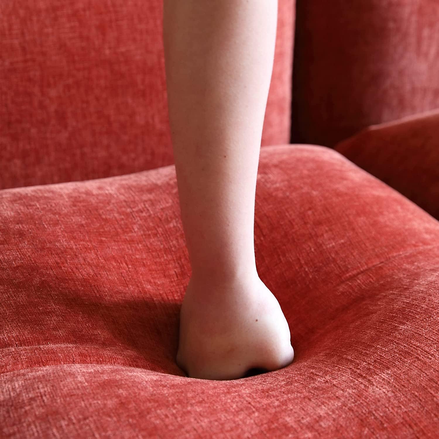 Mid-Century Modern 4 Seater Sectional Sofa with Thick Cushion