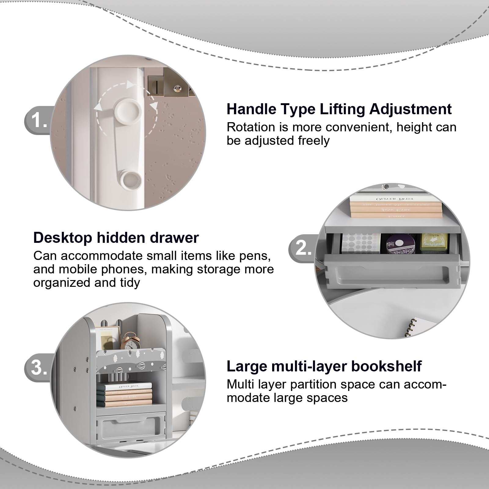 Kids Desk and Chair Set - Height Adjustable Ergonomic Study Desk