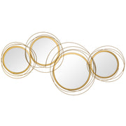 Round Metal Wall Mirror - Gold Tone