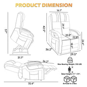 Trustyue Dual Motor Power Lift Recliner Chair, Lay Flat Recliner, Lift Chair with Massage and Heat, Standing Assistance, Infinite Position Reclining, Living Room Chair (Faux Leather Orange)