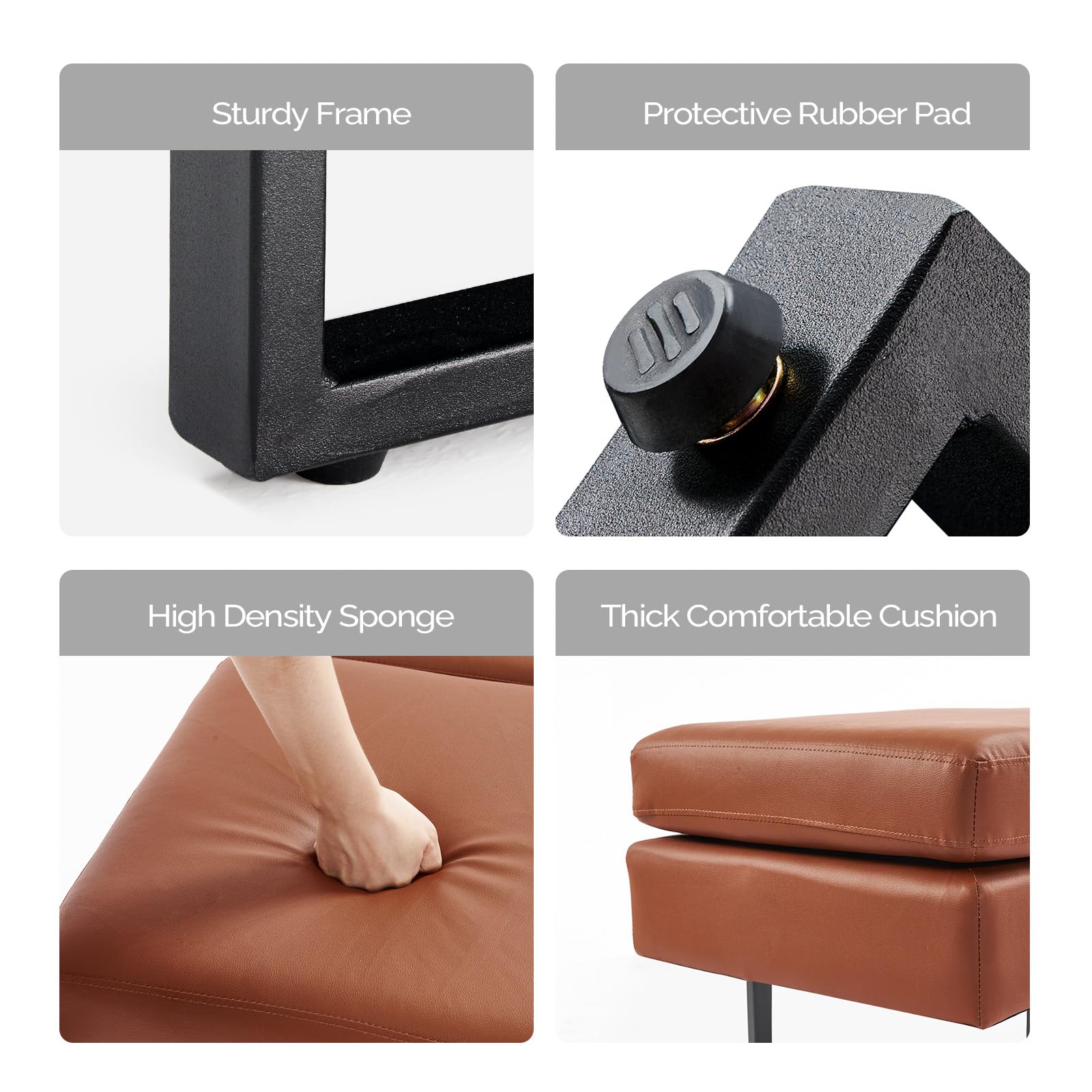 Reception Bench Faux Leather Waiting Room Seating